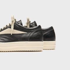 Rick Owens WMNS Black Temple Vintage Sneaks - Pelle Black / Milk / Milk