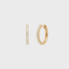 SHASHI Micro Teeny Tiny Pave Huggies - Gold