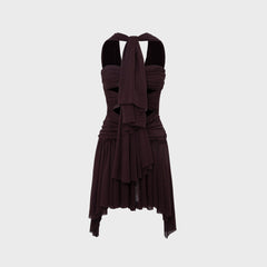 Siedres Milly Mini Mesh Dress - Brown