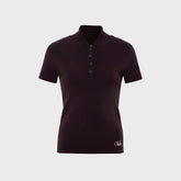 Siedres Mollie Button Detailed Short Sleeve Knit Top - Brown
