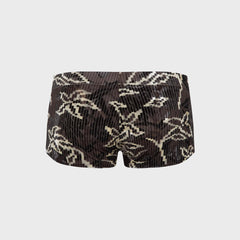 Siedres Afra Low Rise Printed Velvet Mini Short - Brown