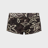 Siedres Afra Low Rise Printed Velvet Mini Short - Brown