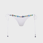 Siedres Rom Embellished Tie-Detailed Low-Rise Bikini Brief - Ecru