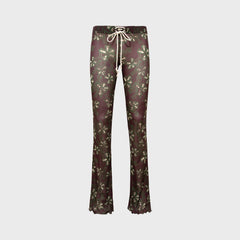 Siedres Dania Sheer Printed Drawstring Mesh Pant - Multi
