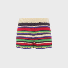 Siedres Renata Striped Crochet Mini Short - Multi