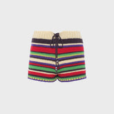 Siedres Renata Striped Crochet Mini Short - Multi