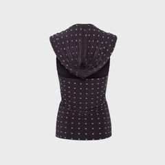 Siedres Hunni Cape Detailed Studded Jersey Top - Brown