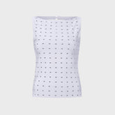Siedres Zelna Fitted Jersey Top With Stud Artwork - White