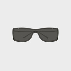 Saint Laurent Sunglass Unisex Metal - Silver / Grey