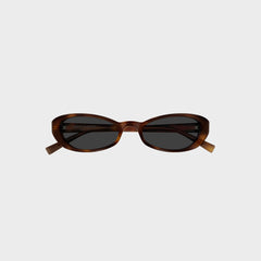Saint Laurent SL871 Oval Sunglasses - Havana / Grey