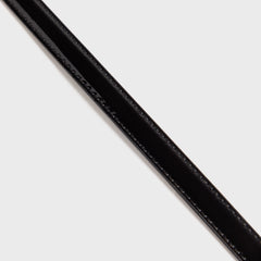 Black Suede Studio Slanted Belt - Black / Gold