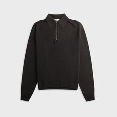 Studio Nicholson Heddy Knit Polo - Black Grape