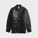 Sunflower Crinkle Leather Shirt - Black