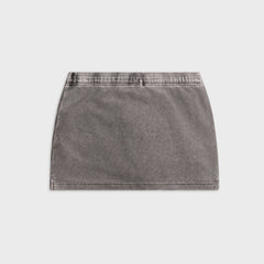 Alexander Wang Mid Rise Mini Skort With Embossed Logo - Washed Alloy