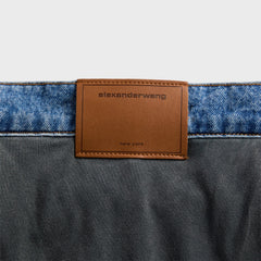 Alexander Wang Pre-Styled Slouchy Jean with Tied Tee - Vintage Marbled Blue