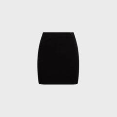 Alexander Wang Mini Skirt with Knit Logo Patch - Black