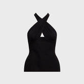 Tae Park Sculpted Halter Top - Black