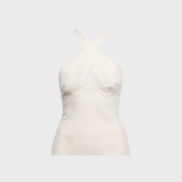 Tae Park Sculpted Halter Top - White