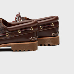 Timberland Authentic Three-Eye Lug Handsewn Boat Shoe - Brown Full Grain