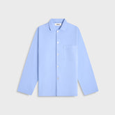 Tekla Poplin Long Sleeve Pyjama Shirt - Solid Cornflower