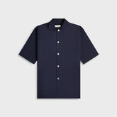 Tekla Poplin Pyjamas Short Sleeve Shirt - True Navy