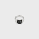 Tom Wood Kay Ring Larvikite 58" - Silver