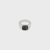 Tom Wood Kay Ring Larvikite 60" - Silver