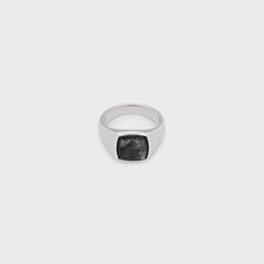 Tom Wood Kay Ring Larvikite 62" - Silver