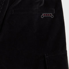 Marni Corduroy Drawstring Cargo Workwear Gabardine Pants - Black