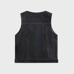 Veneda Carter Boxy Vest - Denim