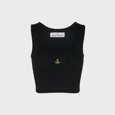 Vivienne Westwood Cropped Rib Vest Top - Black