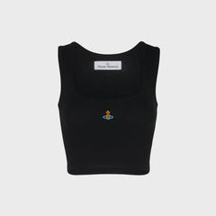 Vivienne Westwood Cropped Rib Vest Top - Black