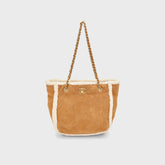 WGACA Chanel Shearling Coco Neige Shopping Tote Small - Brown