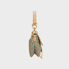 WGACA Dior Green Trotter Saddle Bag - Green / Beige