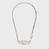 WGACA Dior Crystal Logo Necklace - Silver