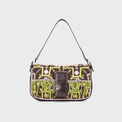 WGACA Fendi Fringe Baguette Handbag - Brown