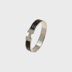 WGACA Hermes Clic Clac H Bracelet - Black / Silver