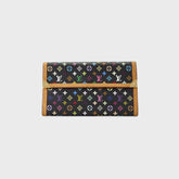 WGACA Louis Vuitton x Takashi Murakami Porte Trésor International Wallet - Black / Multi