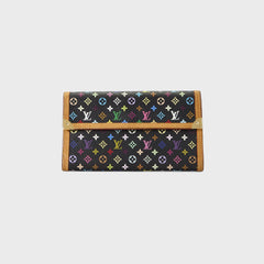 WGACA Louis Vuitton x Takashi Murakami Porte Trésor International Wallet - Black / Multi
