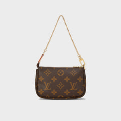 WGACA Louis Vuitton Monogram Mini Pochette Bag - Brown