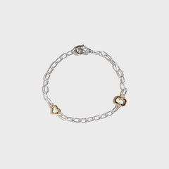 Greg Yuna Thick Umlaut Heart Bracelet - Silver / Gold