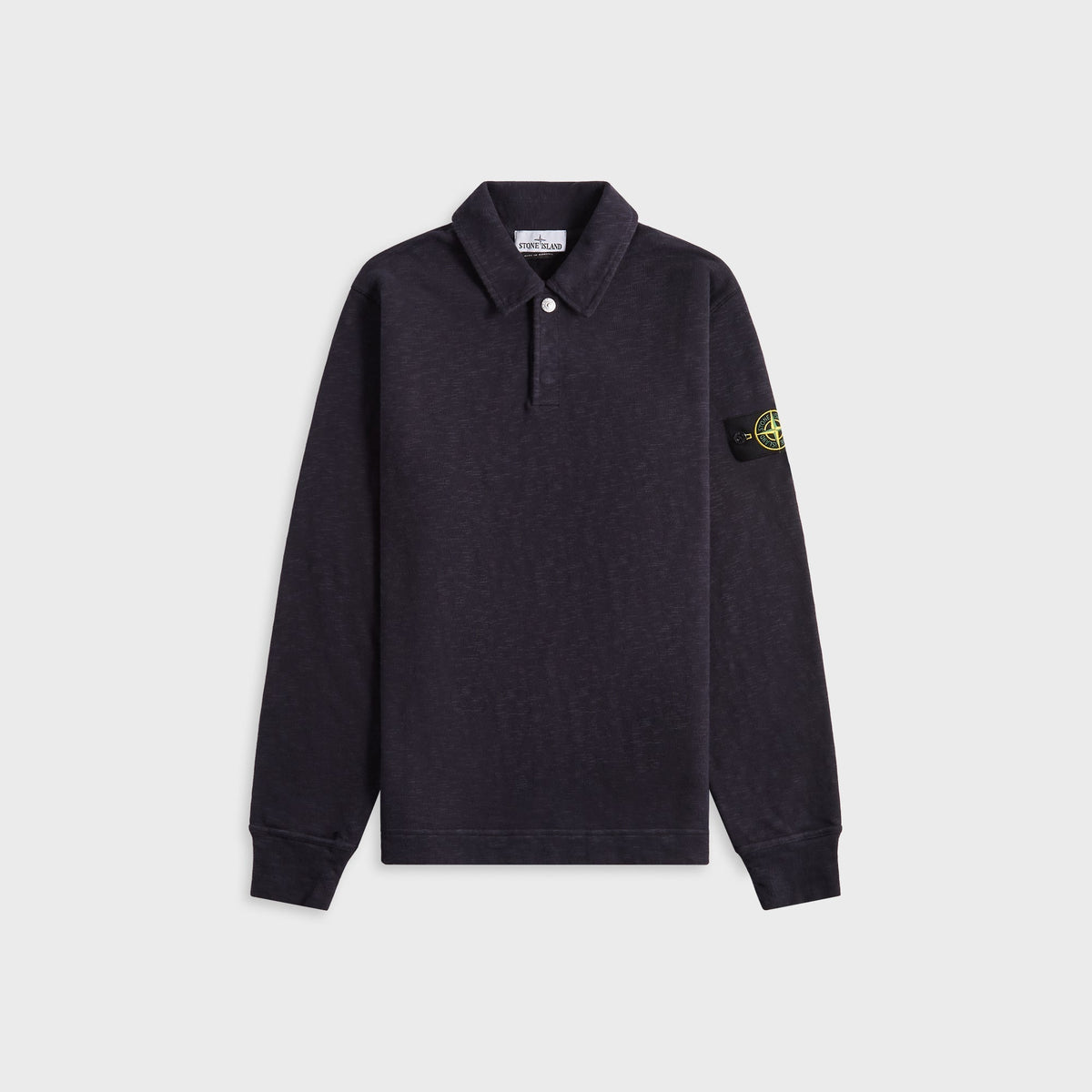 Stone Island Brushed Heavy Cotton Long Sleeve Polo - Ink