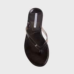 Black Suede Studio Crystal Sandal - Black