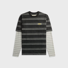 Metalwood Double Layer Striped Tee - Black