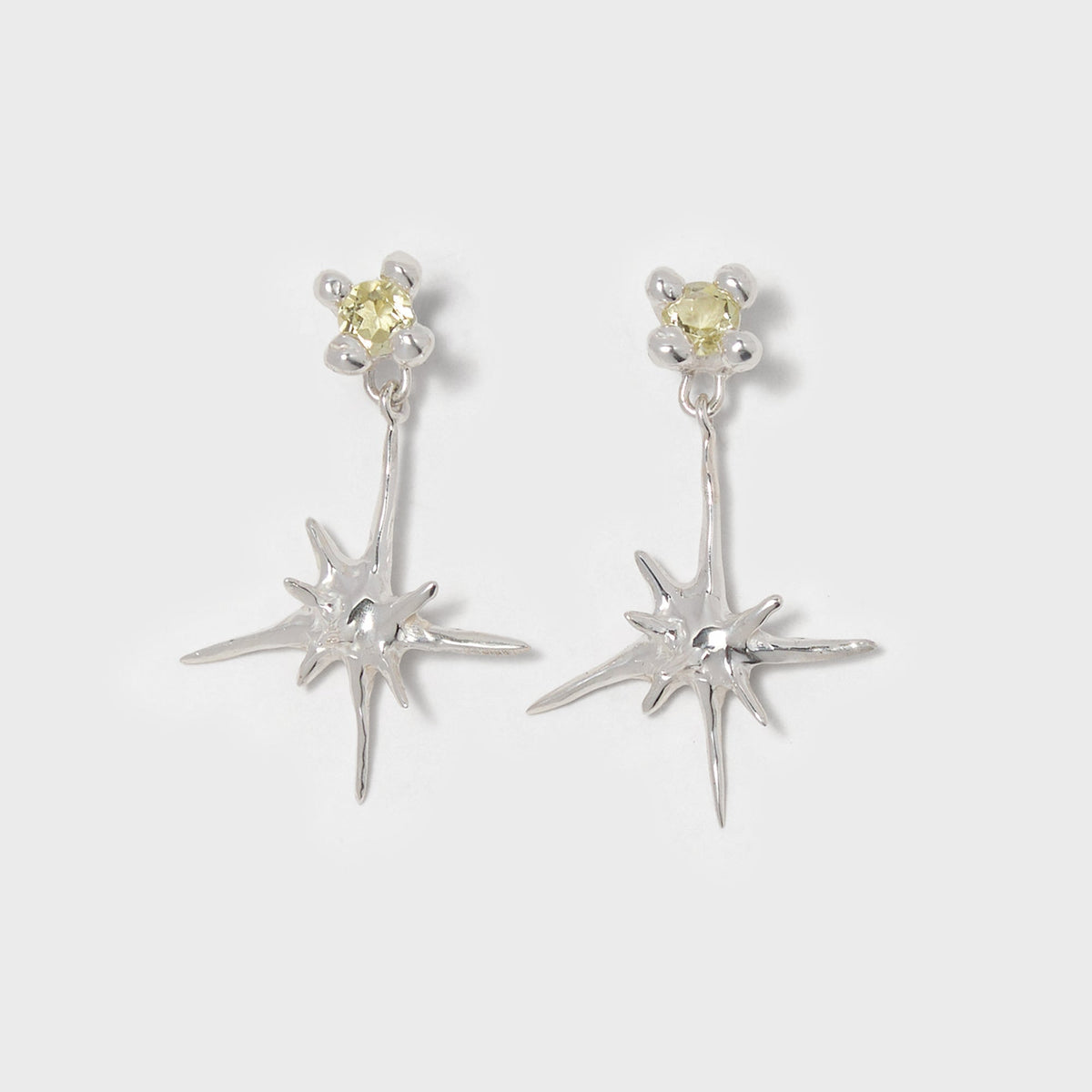 Faris Uni Gem Drop Earrings - Sterling Silver / Lemon Topaz