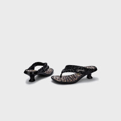 Melissa x Ganni Kitten Heel Thong - Black