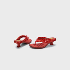 Melissa x Ganni Kitten Heel Thong - Red