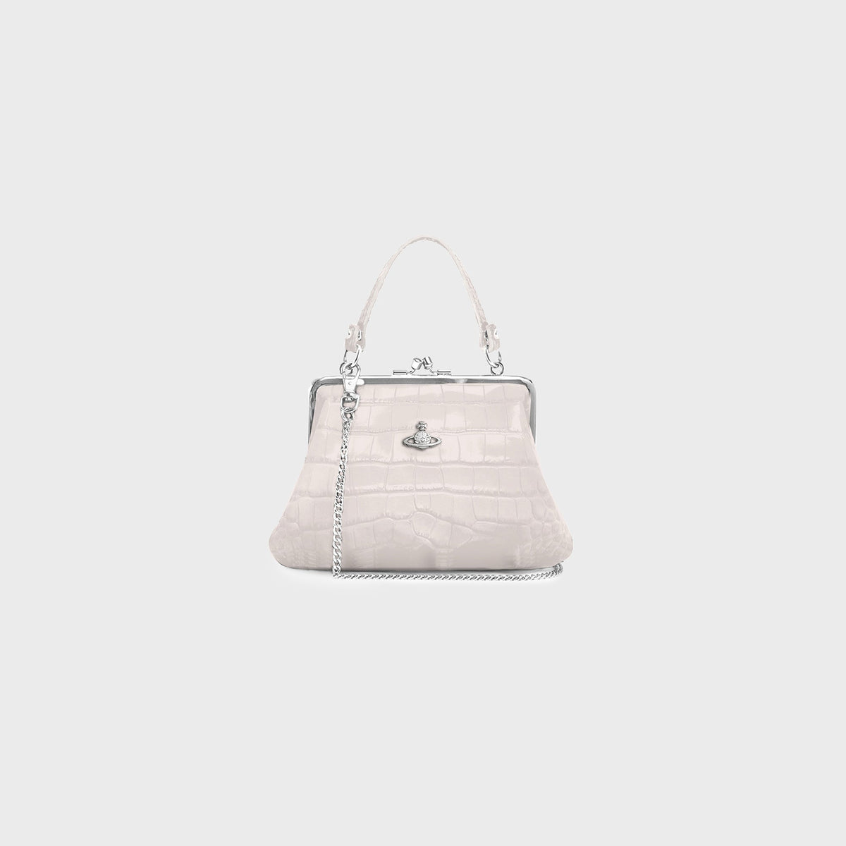 Vivienne Westwood Granny Frame Purse Bag - Pearl White Croc