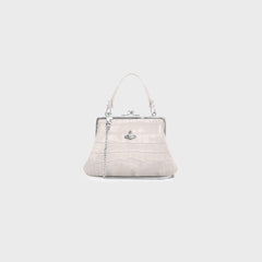 Vivienne Westwood Granny Frame Purse Bag - Pearl White Croc