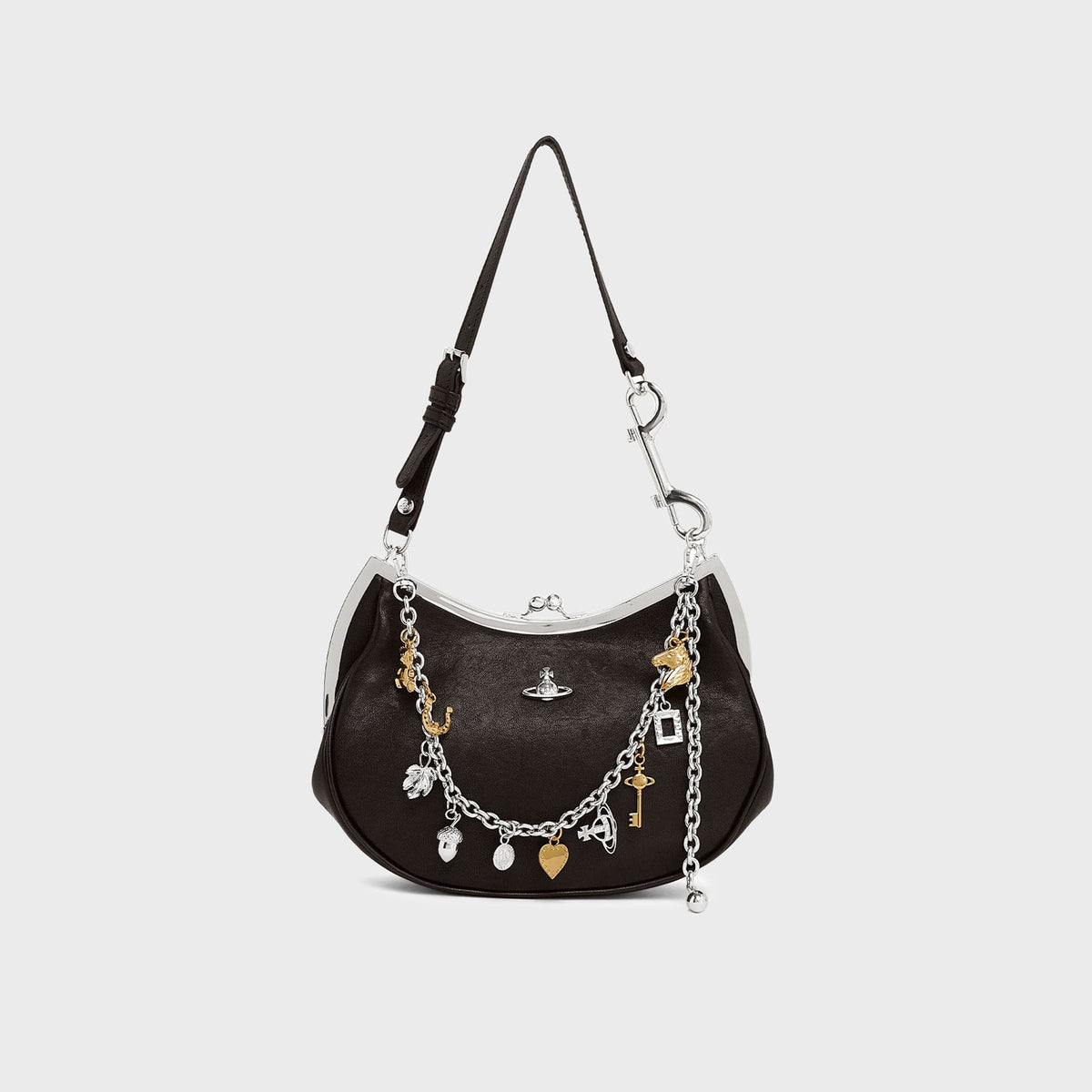 Vivienne Westwood Charm Frame Purse Bag - Black